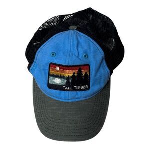 Blue 84 Tall Timber Black/Blue Mesh Trucker Cap.